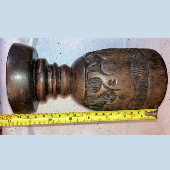 One Handmade African mortar, safari, global, hardwood, hand carved, heavy! - Picture 7 of 7